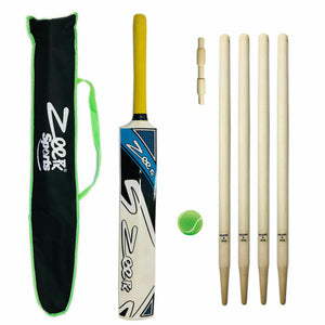 Zeepk Sports Young Cricket Gift Set for Kids Complete Cricket Size 6 AGE 8-12 YEARS BAT WICKETS - Zeepk Sports