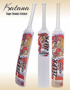 Zeepk Cricket Bat Tennis Tape Ball Katana 5" inch Wide Blade Kashmir Willow 2lb Light Weight