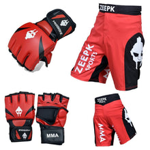 Load image into Gallery viewer, MMA GEAR UFC GLOVES GRAPPLING GLOVE UFC FIGHT KICK BOXING CAGE FIGHTER RED ZEEPK