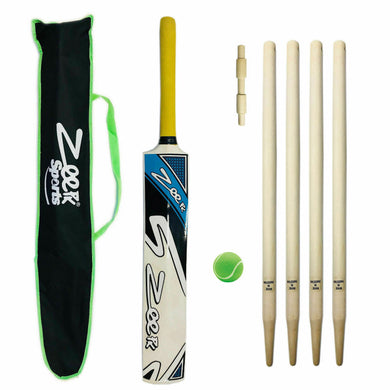 Zeepk Sports Young Cricket Gift Set for Kids Complete Cricket Size 6 AGE 8-12 YEARS BAT WICKETS - Zeepk Sports