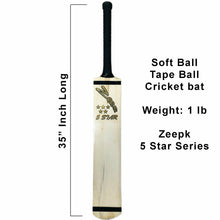 Load image into Gallery viewer, Zeepk 5 Star Series Tennis Tape Soft Ball Cricket Bat Full Size Kashmir Willow - Zeepk Sports