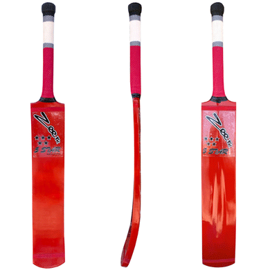 Tennis Tape Soft Ball Cricket Bat Adult Size Kashmir Willow Zeepk 5 Star Series Red Skin - Zeepk Sports